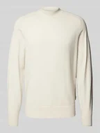 Swetry męskie - Sweter z dzianiny z detalem z logo męski CK Calvin Klein - miniaturka - grafika 1