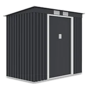 Altany ogrodowe - Szopa narzędziowa OREGON 201x121cm Cold Grey, metalowa, z przesuwanymi drzwiami, idealna do przechowywania narzędzi ogrodowych i sprzętu Hardmaister - miniaturka - grafika 1