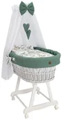 Łóżeczka i kojce - Zielony zestaw łóżeczko kosz dla niemowlaka W8-E29 - miniaturka - grafika 1