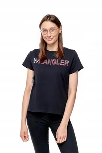 WRANGLER SS TEE BLACK W7Z1EV100 XS - Koszulki i topy damskie - miniaturka - grafika 1