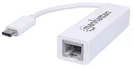 Adaptery i przejściówki - Manhattan Adapter USB USB-C LAN RJ45 Biały 507585 - miniaturka - grafika 1