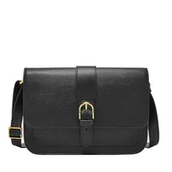 Torebki damskie - Fossil Damska torebka skórzana Zoey duża lub mała torebka crossbody z klapką dla kobiet, Czarny duży, L - miniaturka - grafika 1