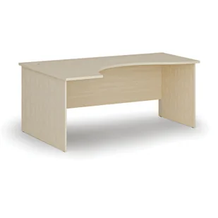 Biurko narożne PRIMO WOOD, 1800 x 1200 mm, lewe, brzoza - Biurka - miniaturka - grafika 1