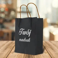 Torby i wózki na zakupy - Czarna torba papierowa 24 x 32 x 10 cm z Twoim nadrukiem w kolorze srebrnym - miniaturka - grafika 1