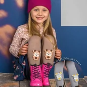 Rajstopy dziecięce - Dziecięce rajstopy z mikrofibry Knittex z aplikacją 3D 100 DEN Elkie Szare - miniaturka - grafika 1