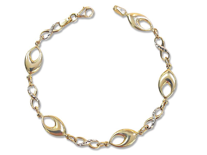 Złota bransoletka 585 nieskończoności migdały 5,4g