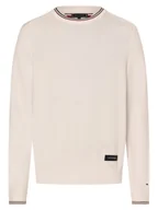 Swetry męskie - Tommy Hilfiger Męski sweter z dzianiny Mężczyźni Bawełna biały jednolity, M - miniaturka - grafika 1