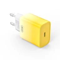 Ładowarki do telefonów - XO ładowarka sieciowa CE18 PD 30W 1x USB-C żółto-biała - miniaturka - grafika 1