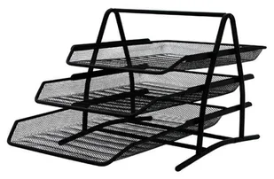 Q-CONNECT Zestaw na biurko Office Set, metalowy, 3 szufladki, czarny KF00823 - Półki na dokumenty - miniaturka - grafika 3