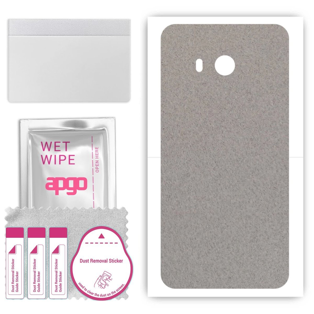 Folia naklejka skórka strukturalna na TYŁ Zamsz do HTC U11 - Zamsz Szary - apgo SKINS