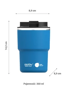 Kubek na kawę Asobu Coffee Express Tumbler 0,36 l - blue - Kubki termiczne - miniaturka - grafika 4