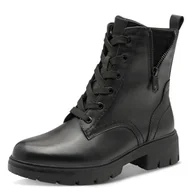 Kozaki damskie - TAMARIS Damskie buty Comfort Lace Boot Flat Półdługie kozaki, Black Uni NAP, 38 EU, Black Uni Nap, 38 EU - miniaturka - grafika 1