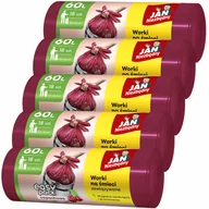 Worki na śmieci - Zestaw 5x zapachowych wiśniowych worków na śmieci Easy-Pack Jan Niezbędny, 60L - 90 szt. - miniaturka - grafika 1