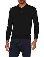 Koszulki męskie - Falke Męska koszulka polo z długim rękawem 60127 czarny czarny XL 60127 - miniaturka - grafika 1
