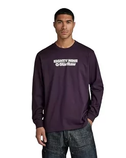 G-STAR RAW Męski T-Shirt Eighty Nine Gr Loose R T Ls, Fioletowy (Lt Maze D23886-c336-8880), L - Koszulki męskie - miniaturka - grafika 1