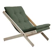 Fotele - Fotel rozkładany Karup Design Boogie Raw/Olive Green - miniaturka - grafika 1
