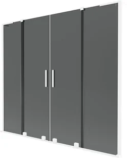 Mexen Velar L Duo parawan nawannowy 2-skrzydłowy rozsuwany 200 x 150 cm, grafit, biały - 896-200-003-42-20 - Parawany nawannowe - miniaturka - grafika 1