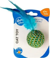 Zabawki dla kotów - Duvo+ Duvo+ Zabawka dla Kota Piłka z Piórkiem Zielona - miniaturka - grafika 1