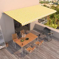 Markizy - VidaXL Lumarko Ręcznie zwijana markiza, 600x350 cm, żółto-biała! 3069038 VidaXL - miniaturka - grafika 1