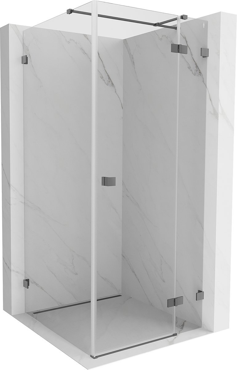 Mexen Lunar T kabina prysznicowa uchylna prawa 100 x 100 cm, transparent, gun metal - 834T-100-100-95-00-P