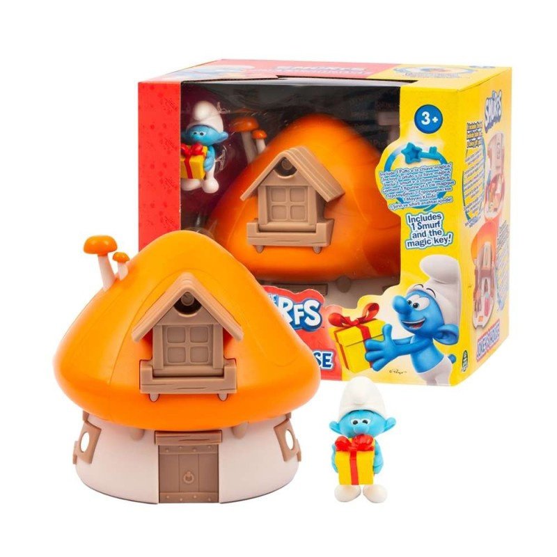 SMERFY Pomarańczowy Domek Smerfów ZGRYWUS Figurka+Akcesoria Wioska Gargamel