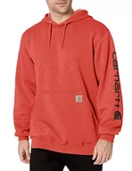 Bluzy męskie - Carhartt Męska bluza z logo Loose Fit Midweight Graphic, Currant Heather, XXL - miniaturka - grafika 1
