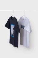 Koszulki dla chłopców - Mayoral t-shirt bawełniany dziecięcy 2-pack kolor granatowy z nadrukiem - miniaturka - grafika 1