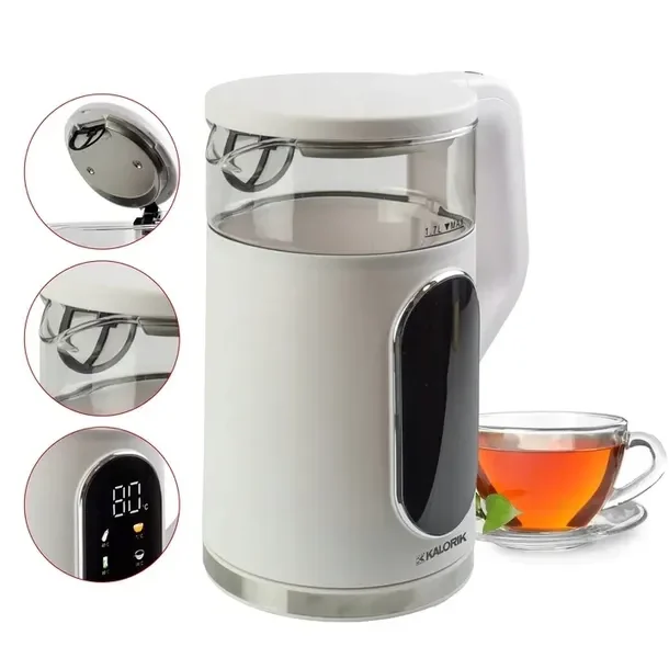 Czajnik Elektryczny Regulacja Temperatury 40-100°c Biały Mocny 1,7l 2200w