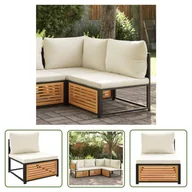 Sofy ogrodowe - The Living Store Ogrodowa sofa bez podłokietników - z poduszkami - drewno akacjowe - Sofa Ogrodowa - miniaturka - grafika 1