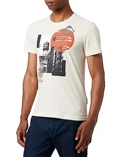 Koszulki męskie - G-STAR RAW Męski t-shirt z grafiką, beżowy (Whitebait D24698-336-1603), L - grafika 1