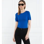 Koszulki i topy damskie - Calvin Klein T-shirt MODAL SILK CREW NECK TOP SS | Slim Fit - miniaturka - grafika 1