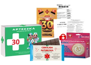 Prezent na 30 Urodziny dla Kobiety Przyjaciółki Kartka Pamiątka Czekolada - Zestawy upominkowe - miniaturka - grafika 1