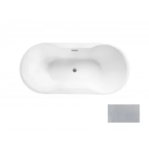 Besco WA-150-NSG NAVIA GLAM SREBRNA wanna wolnostojąca maskownica syfonu z przelewem grafitowa 150 x 80 - Wanny - miniaturka - grafika 1
