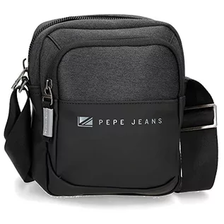 Torebki damskie - Pepe Jeans Męski sweter z kapturem Jarvis, czarny, 15x19.5x6 cms, torba na ramię - grafika 1