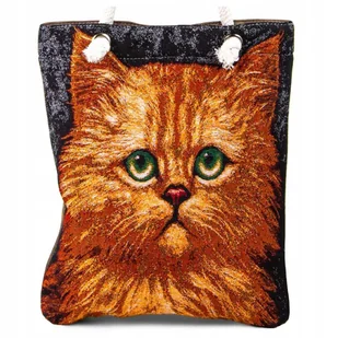 Torebka Torba Gobelin Shopper Duża Motyw Kota Tkanina Orientalna Wytrzymała - Torebki damskie Torebka Torba Gobelin Shopper Duża Motyw Kota Tkanina Orientalna Wytrzymała - Torebki damskie - miniaturka - grafika 1