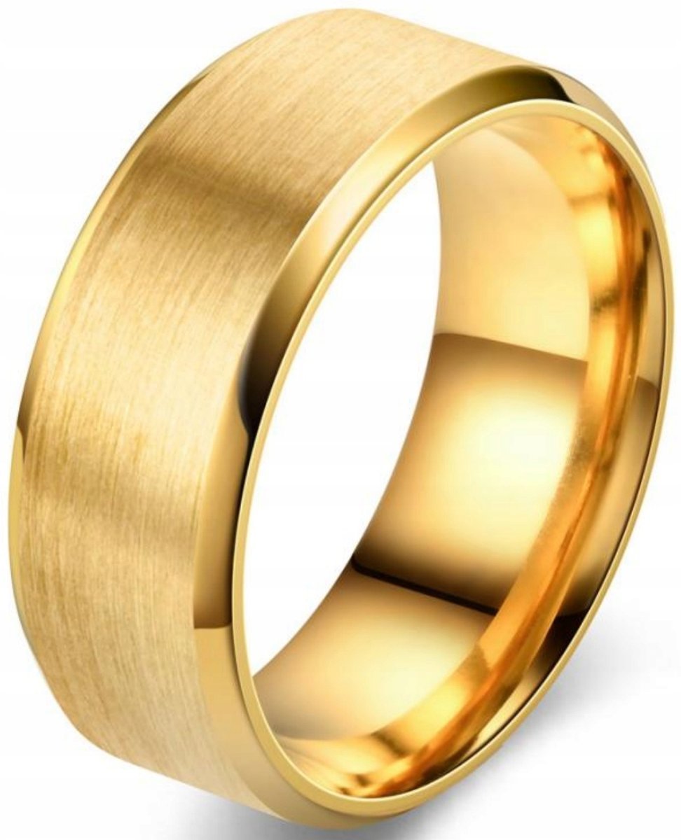 Pierścień Złoty Gold Sygnet Stal Szlachetna Steel