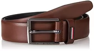 Paski - Tommy Hilfiger Męski pasek biznesowy 3.5 skórzany, Ciemny kasztan, 85 - miniaturka - grafika 1