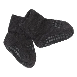 GoBabyGo antypoślizgowe skarpetki do nauki chodzenia WOOL Dark Grey Melange 12 m+ - Skarpetki dla dzieci - miniaturka - grafika 1