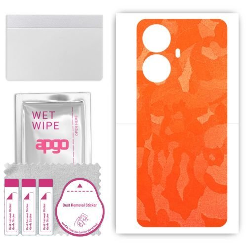 folia naklejka skórka strukturalna na TYŁ do Realme 10 Pro Plus - Moro Camo Pomarańczowy - apgo SKINS