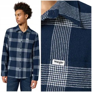 Wrangler OVERSHIRT Iris gruba luźna bawełniana koszula kurtka w kratę M - Koszule męskie - miniaturka - grafika 1
