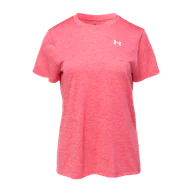 Koszulki i topy damskie - Damska Koszulka z krótkim rękawem UNDER ARMOUR TECH SSC- TWIST 1384230-672 – Różowy - miniaturka - grafika 1