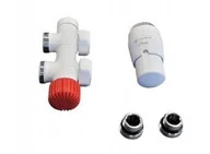 Akcesoria grzewcze - Vario Term zestaw termostatyczny TWINS prosty biały błyszczący TSGS0206CFP - miniaturka - grafika 1