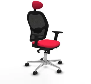 Fotel biurowy, krzesło biurowe Krzesło Biurowe z Zagłówkiem Jorquera Piqueras y Crespo 2D086N1 Czerwony - Fotele i krzesła biurowe - miniaturka - grafika 1