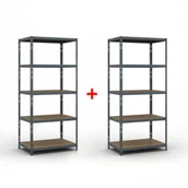 Regały biurowe - B2B Partner Regał półkowy 2000 x 900 x 600 mm, nośność 175 kg 1+1 GRATIS 540048 - miniaturka - grafika 1