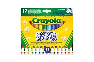 CRAYOLA 58-8340 12 zmywalnych długopisów z końcówką z włókna szklanego z bardzo wytrzymałych włókien, wielokolorowy, jeden rozmiar - Długopisy - miniaturka - grafika 1