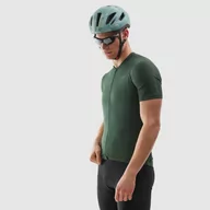 Koszulki sportowe męskie - Męska koszulka rowerowa rozpinana 4F 4FSS24TFTSM486 - zielona - miniaturka - grafika 1