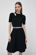 Sukienki - Karl Lagerfeld sukienka kolor czarny mini rozkloszowana - miniaturka - grafika 1