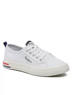 Buty dla chłopców - Pepe Jeans Tenisówki Brady Basic G PGS30561 Biały - grafika 1
