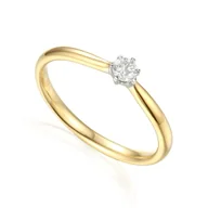 Pierścionki - Pierścionek złoty Au 585 z diamentem 0,16ct - miniaturka - grafika 1