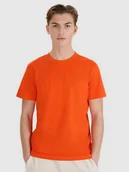 Koszulki męskie - 4F T-shirt regular z nadrukiem męski - pomarańczowy L - miniaturka - grafika 1